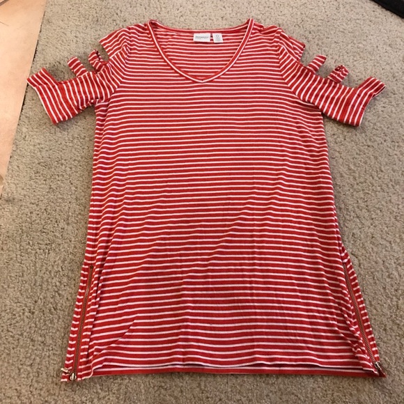 Orange and White Striped Top - Picture 1 of 3